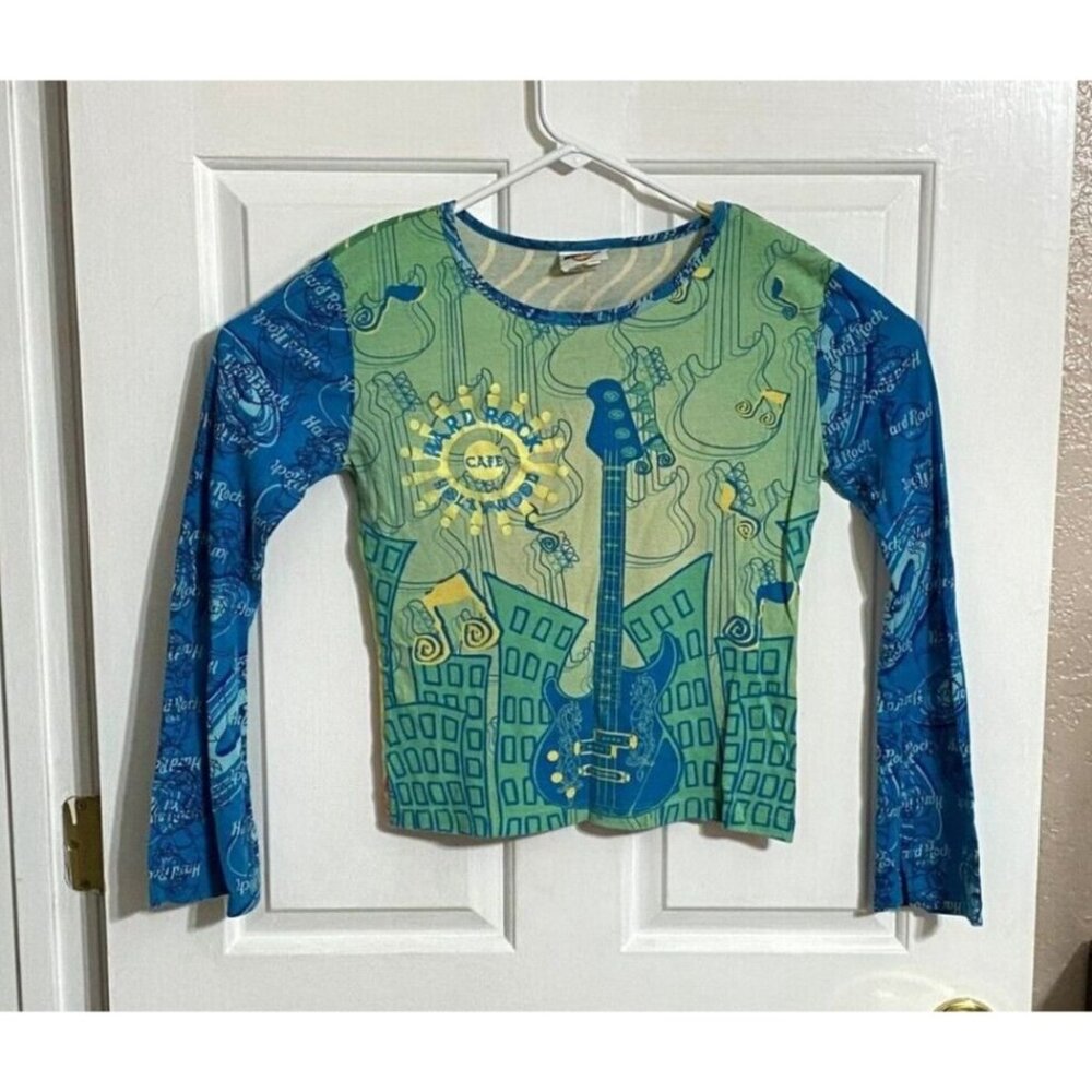 Hard Rock Cafe Shirt Girls Size M Hollywood Long Sleeve
